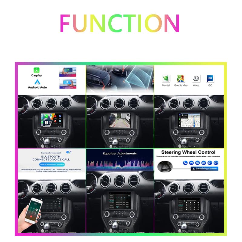 Autoradio Android 16 Ford Mustang 2015-2018 avec écran tactile 9 pouces Bluetooth - 5
