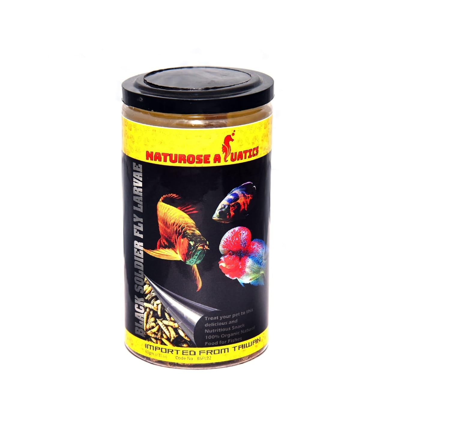 NATUROSE AQUATICS - Black SLODIER Fly Larvae 60 Grams (Pack of 1)