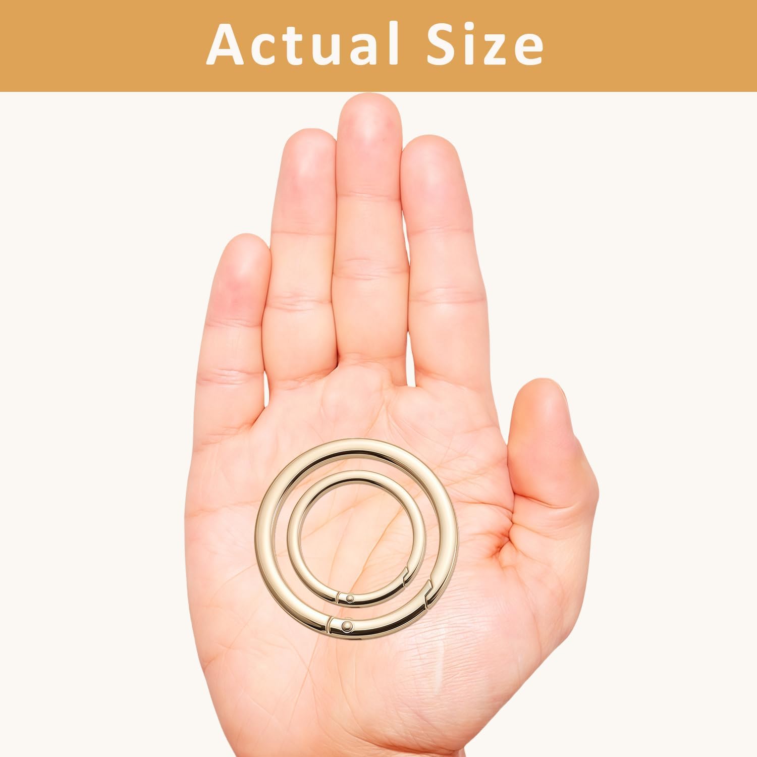 Trigger Spring O Rings Round Carabiner Clip, Large Metal Keychain Clip for Car Keys, Keyrings Buckle, Bags,Purses - Image 2