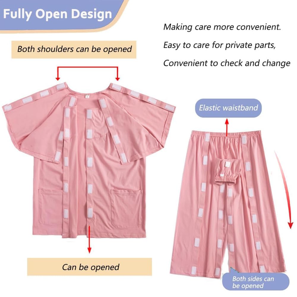 Ropa para Pacientes Postrados En Cama, Pantalones para Pacientes con, Traje para Discapacitados, Fácil De Usar Y Quitar, Asistente De Enfermería Hospitalaria, para Fracturas, Parálisis