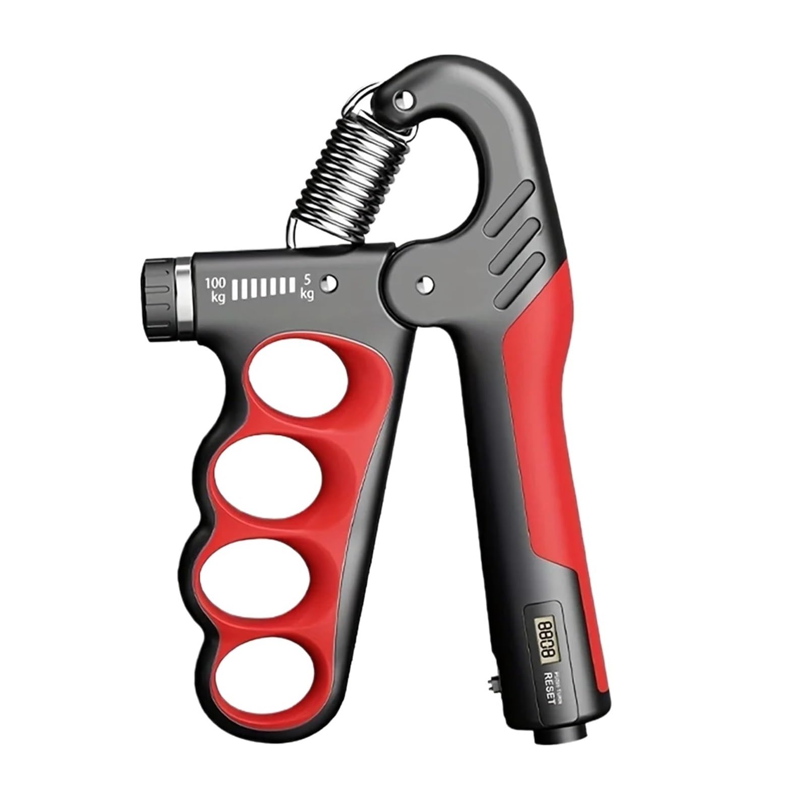 Entrenador de fuerza de prensión, Fortalecedor de mano 5-100Kg, dinamómetro ajustable, agarre(GRAY)