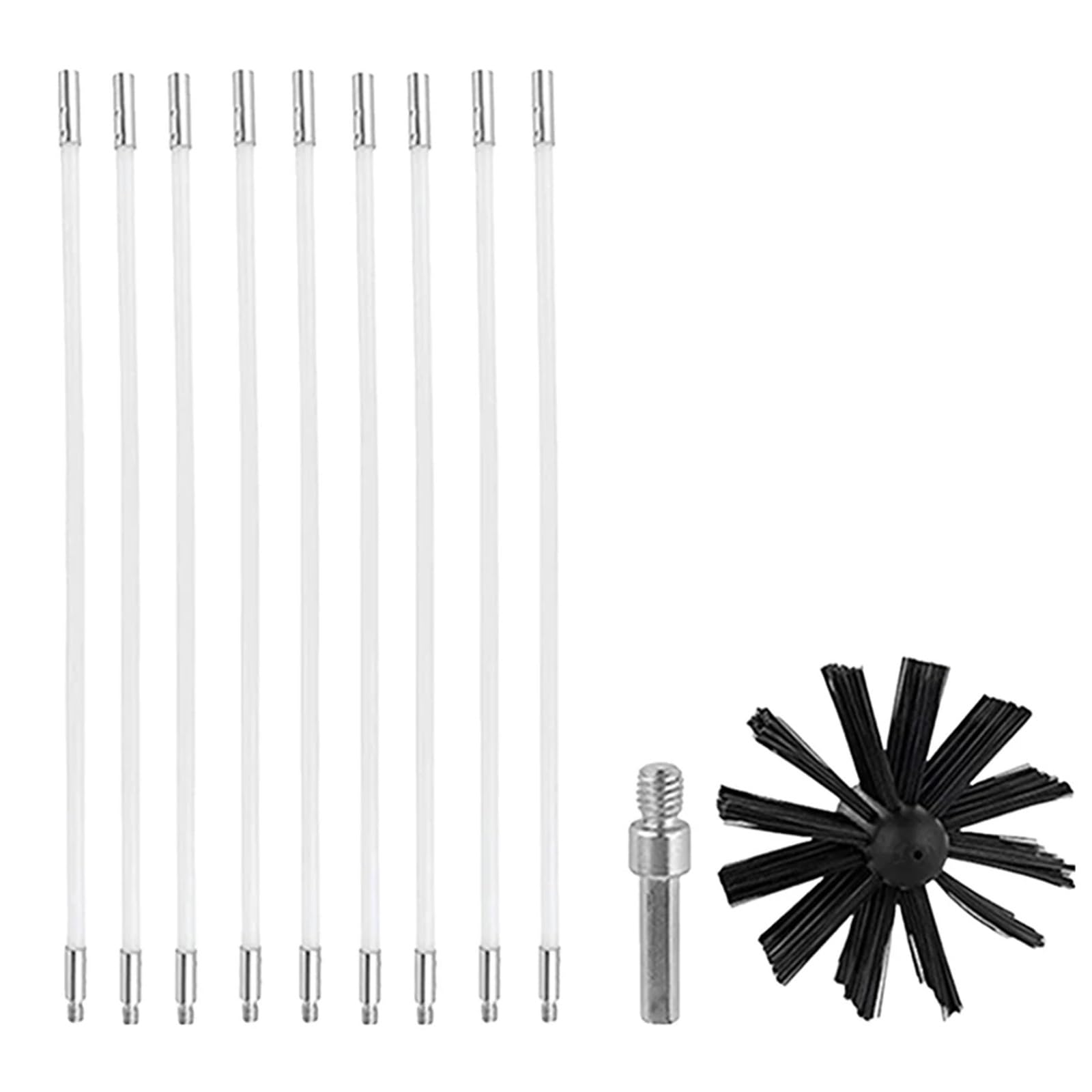 Psnklmm One Color Flexible Chimney Sweep Set 100/150Mm Flue Sweeping Brush & Rod Kit Soot Cleaning Rods Nylon Tool(15Cm)