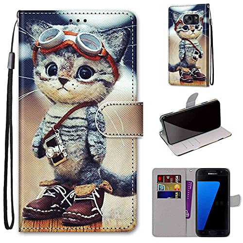 Funda para Samsung Galaxy S7, para Samsung S7 Libro de Cuero con Tapas y Cartera, Funda Móvil Samsung Galaxy S7 Magnético Carcasa para Samsung Galaxy S7 Funda con Tapa