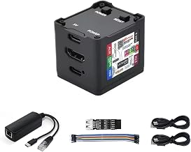 NanoKVM Full IP-KVM | 1080P@60fps | RISC-V 256MB DDR3 | HDMI USB-C ATX | OLED Display | microSD Slot | 100M Ethernet | Fernwartung BIOS/UEFI (Full-Kit | Schwarz)