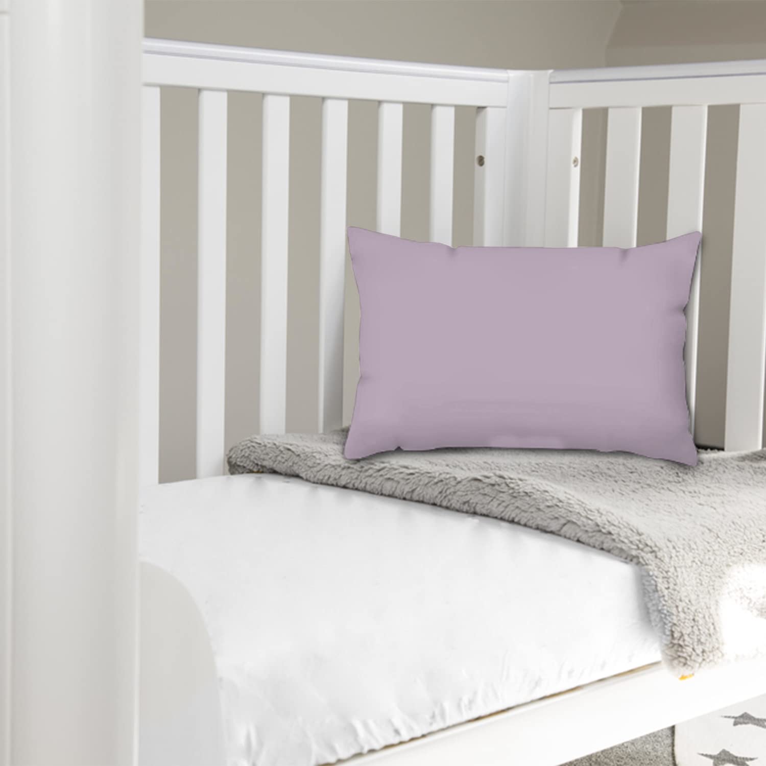 Pizuna Toddler Crib Pillow Cases 33x46cm Baby Blue, 2pc 400 Thread Count 100% Long Staple Cotton Luxurious Sateen Weave Baby Small Pillow Cases For Crib Bed By — view 78