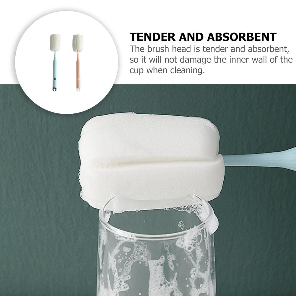 FOMIYES 2Pcs Bottle Brush Multipurpose Cleaning Brush with Extended Handle Soft Absorbent Head Portable Cup Cleaner for Baby Bottles and Dishwashing - Image 4