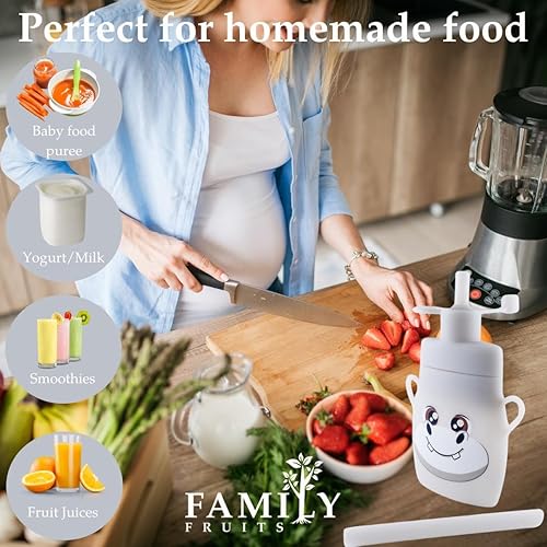 Miniatura 2 de Bolsas reutilizables de silicona para niños pequeños, paquete de 2 hipopótamos, fácil de limpiar, bolsas reutilizables para alimentos para bebés,