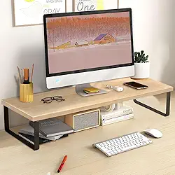 Suporte Monitor Madeira (80 cm de comprimento), Stand desk, Base para Monitor, Base Monitor, Mesa Monitor, Suporte Monitor, Suporte para Monitor, Suporte Monitor Mesa, Suporte de Monitor