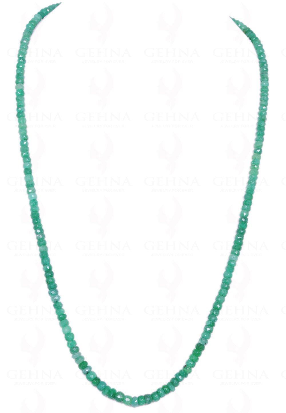 gehna Emerald Gemstone Faceted Bead Non-Precious Metal Strand for Women-picture-15