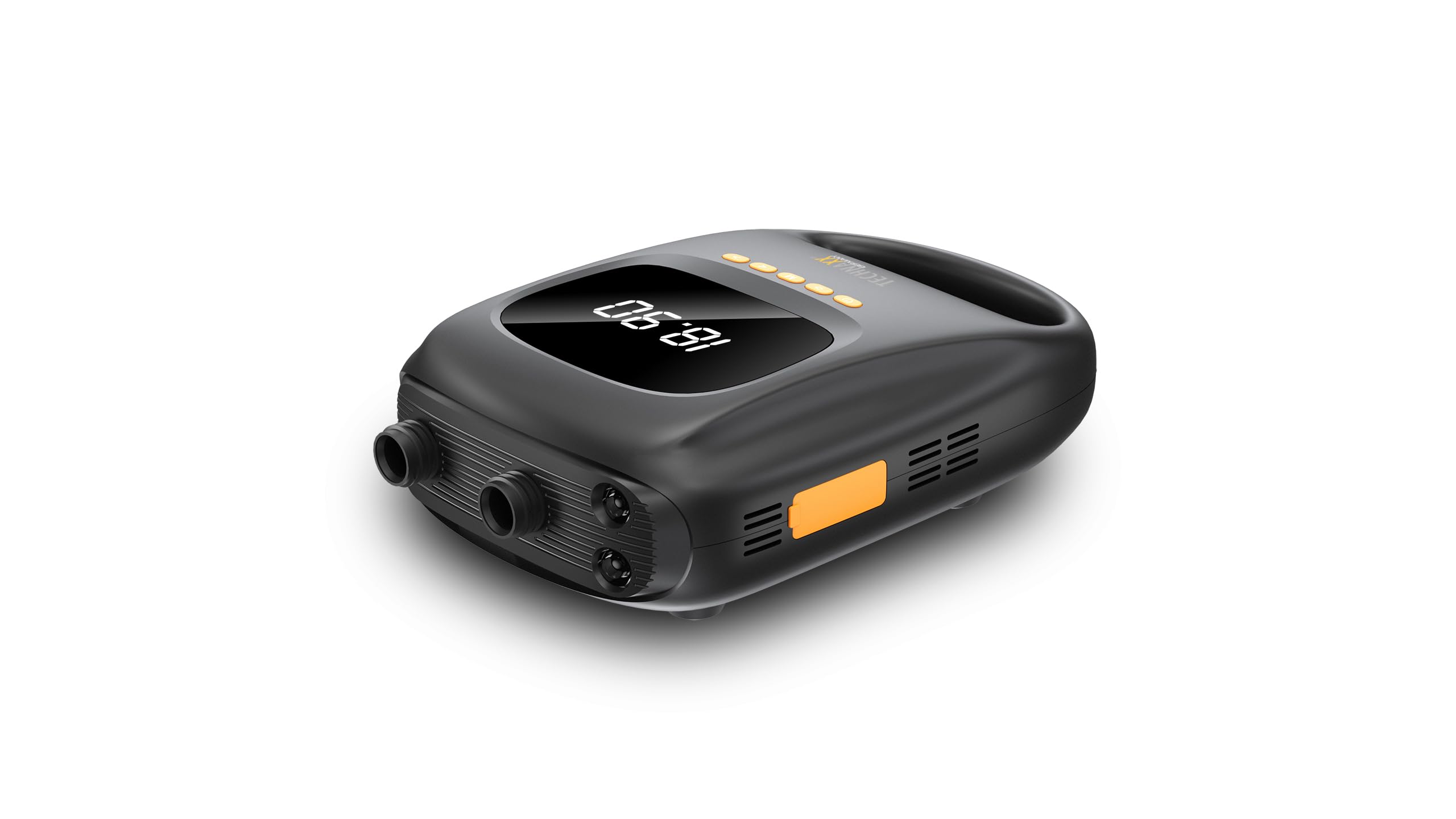 Technaxx SUP Pumpe Elektrisch Akku 20 PSI, Kabellose Luftpumpe für Stand Up Paddle Board, Kajak, Schlauchboot & Luftzelt, Digitaldisplay, Auto-Off, 7500 mAh Powerbank, 6 Düsen - TX-266