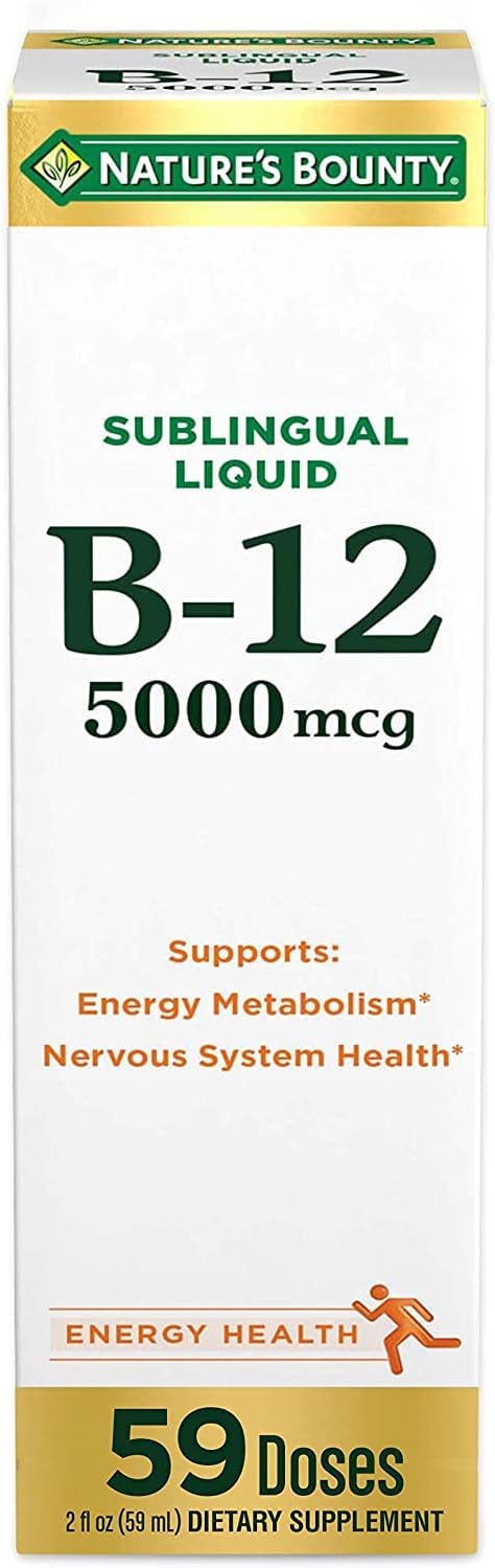 Nature's Bounty B-12 5000 mcg Sublingual Liquid Energy Health,2 Fl Oz (1 Count) : Everything Else