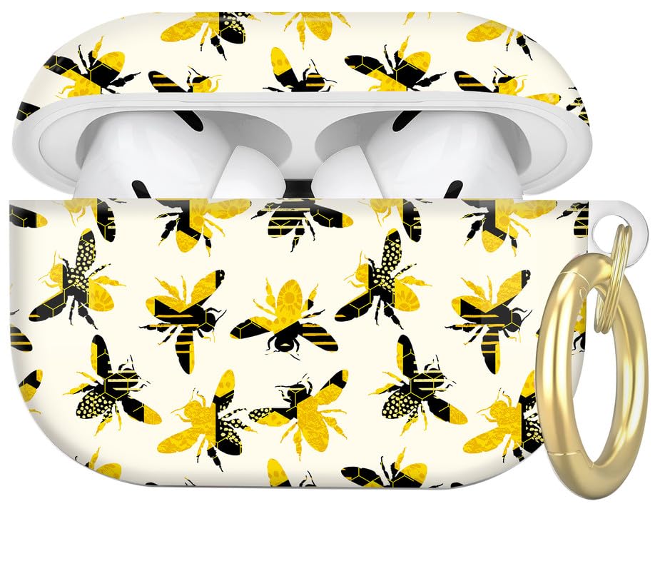 Coque AirPods Pro 2e génération sans fil étui antichoc motif géométrique abeille