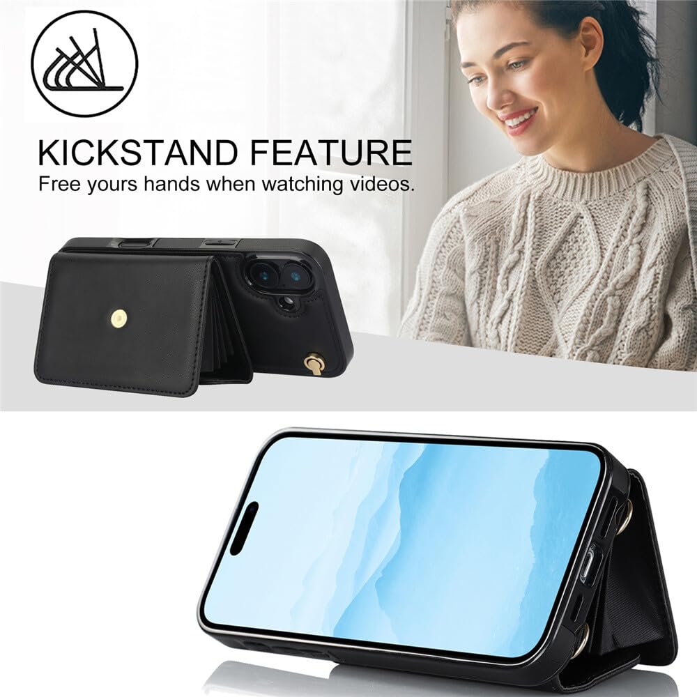 Generic - Funda con tapa para iPhone Xs 2018 (color azul con correa para hombro)