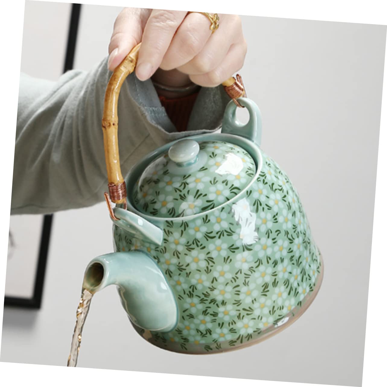 Service à Thé Chinois En Céramique, Théière 600 Ml Et 6 Tasses 120 Ml