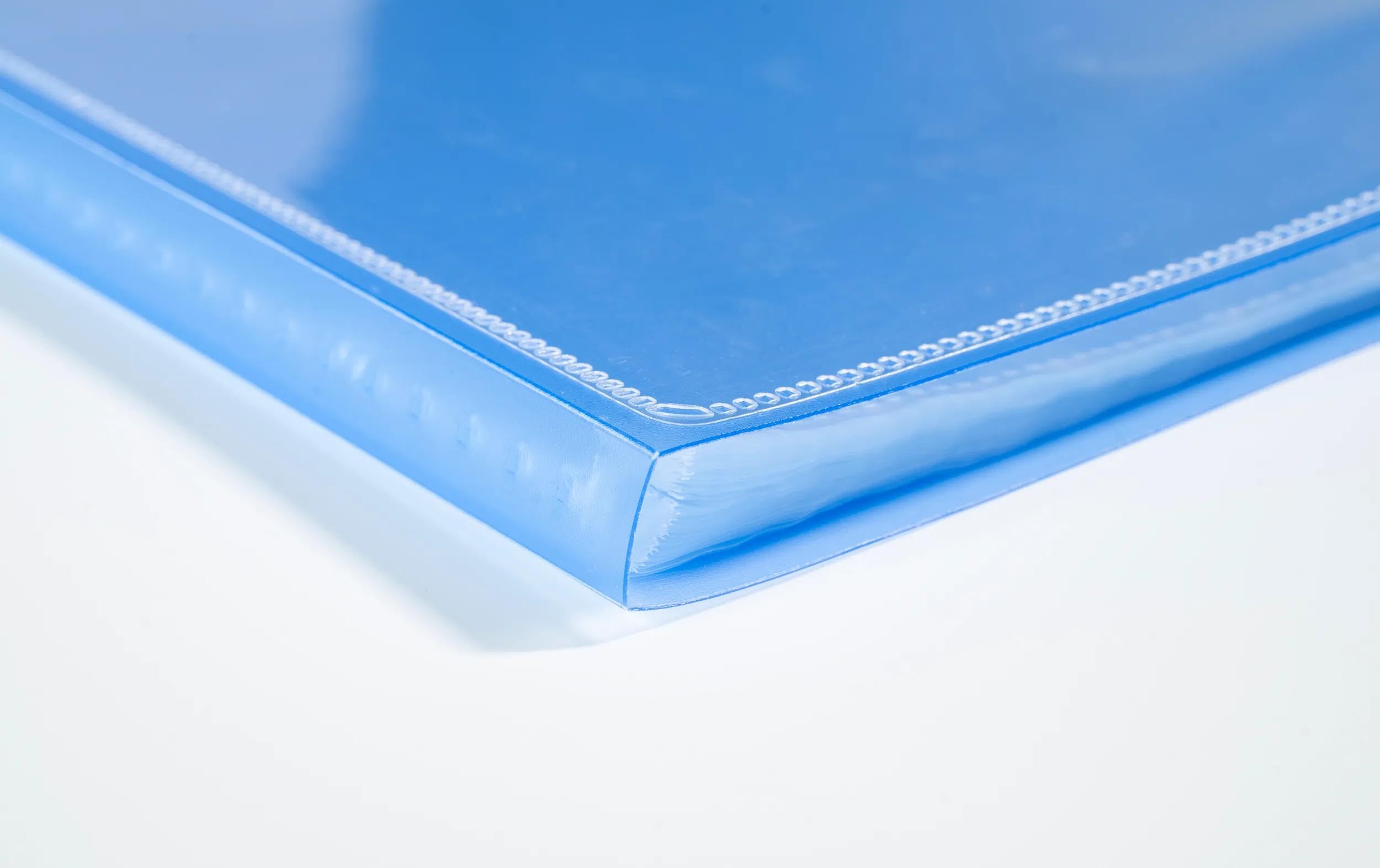 Exacompta - Ref. 5762E Kreacover Chromaline - Cartón de 10 protectores de documentos (60 fundas de cristal liso, 120 vistas, para A4, 24 x 32 cm), color azul