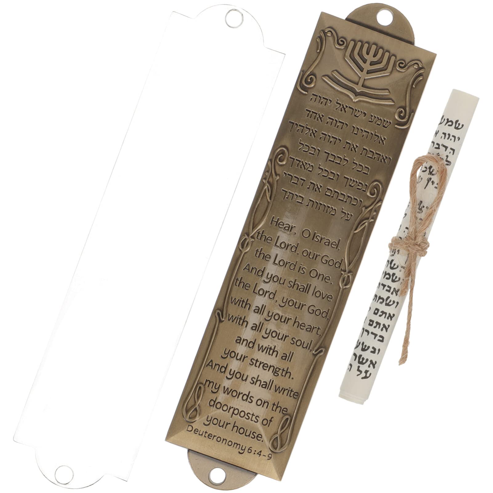 1 Set Mezuzah Metal Mezuzah with Scroll Plaque Blessing for Door House Warming Blessing