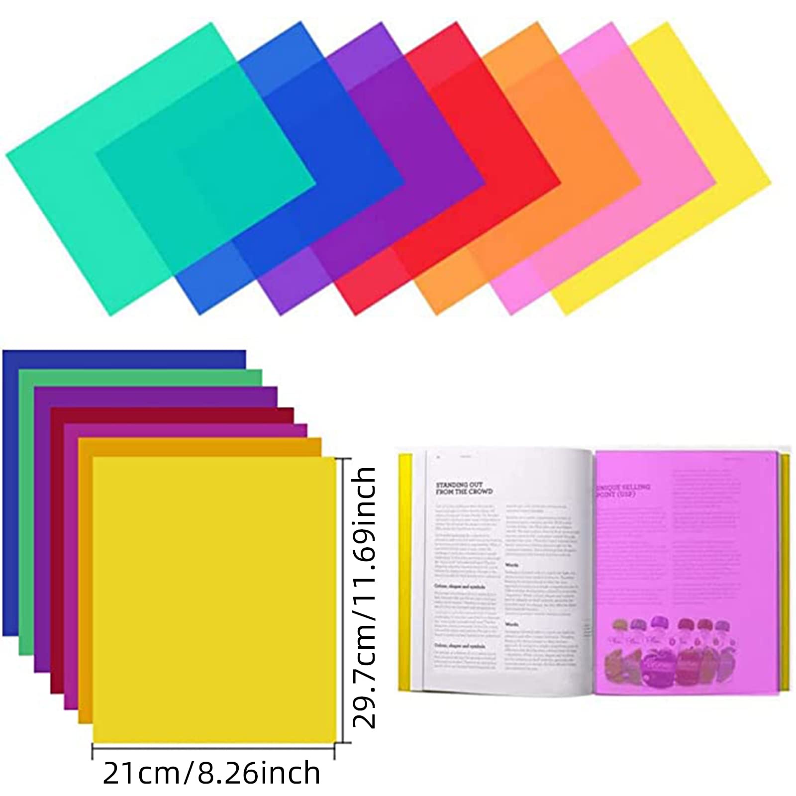 EKSMA Farbgel für Lichtfilter (11 Farben, A4 und 29,7 x 21 cm), perfekt für Bühnenfotografie und professionelle Fotoshootings