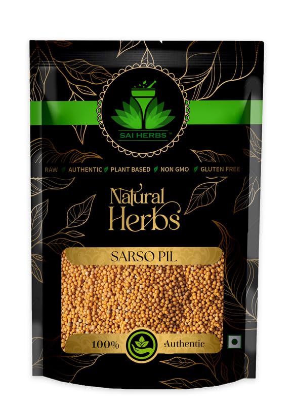 SAI HERBS Sarso Pili Ayurvedic Raw Seeds Yellow Mustard Ayurvedic Raw