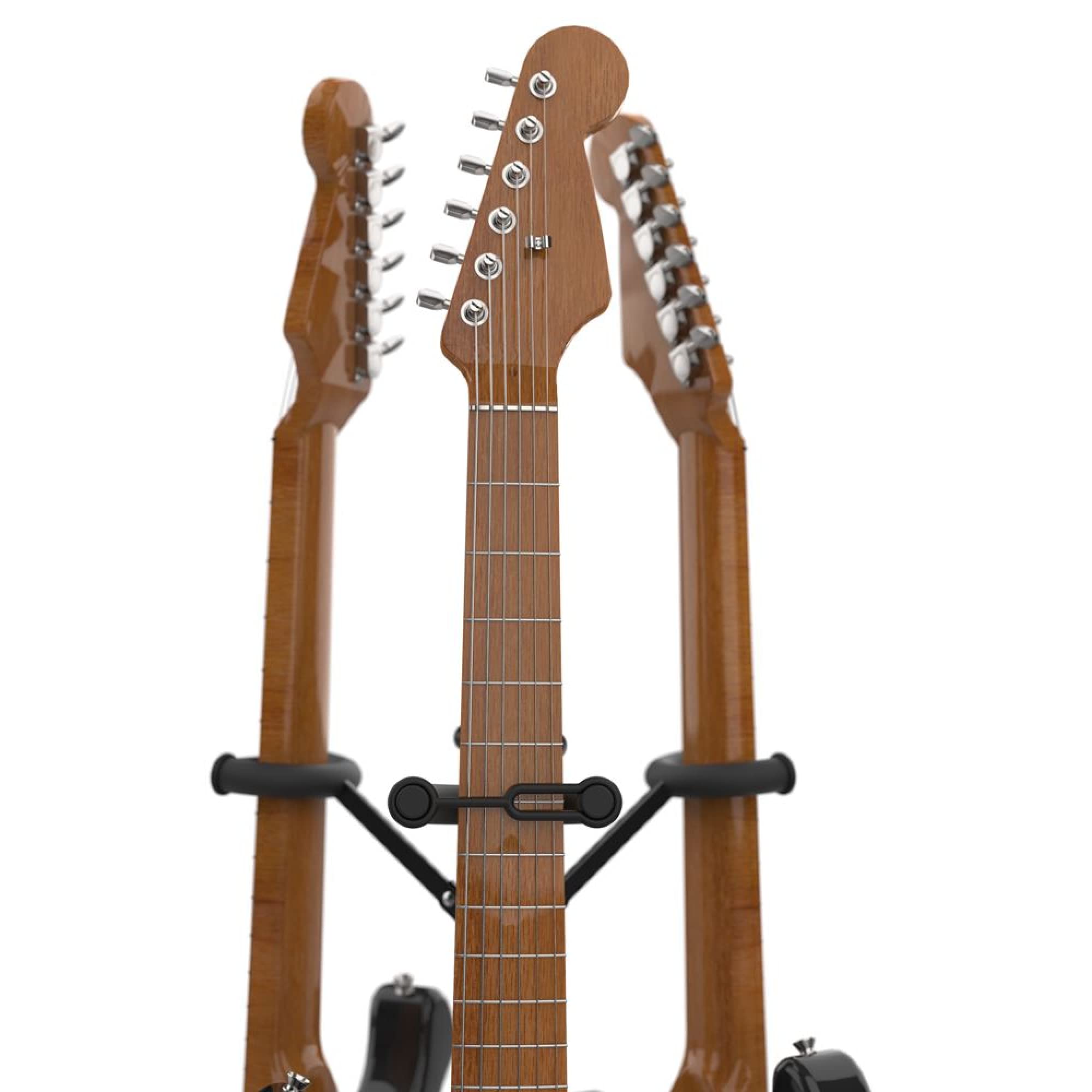 Audibax SG-032 - Support Universel pour 3 Guitares ou Basses - Floor Stand pour Guitares Électriques, Acoustiques et Basses Électriques - Structure Robuste, Stable, Réglable en Hauteur et Pliable