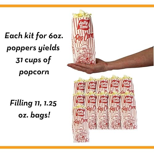Miniatura 7 de JOLLY TIME Kit de palomitas de maíz todo en uno con aceite de girasol, paquetes de porciones con granos, aceite de girasol y sal para cine o