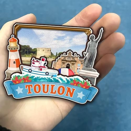 Miniatura 4 de Toulon Provence-Alpes-Cote d'Azur Francia - Imán para nevera Colección de madera 3D Madera hecha a mano recuerdos de la ciudad de viaje, imán para