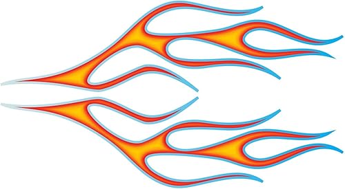 Calcomanías de llama – Juego de 2 piezas – Llamas clásicas de barra caliente para coche, camión, SUV, 4x4 Camper