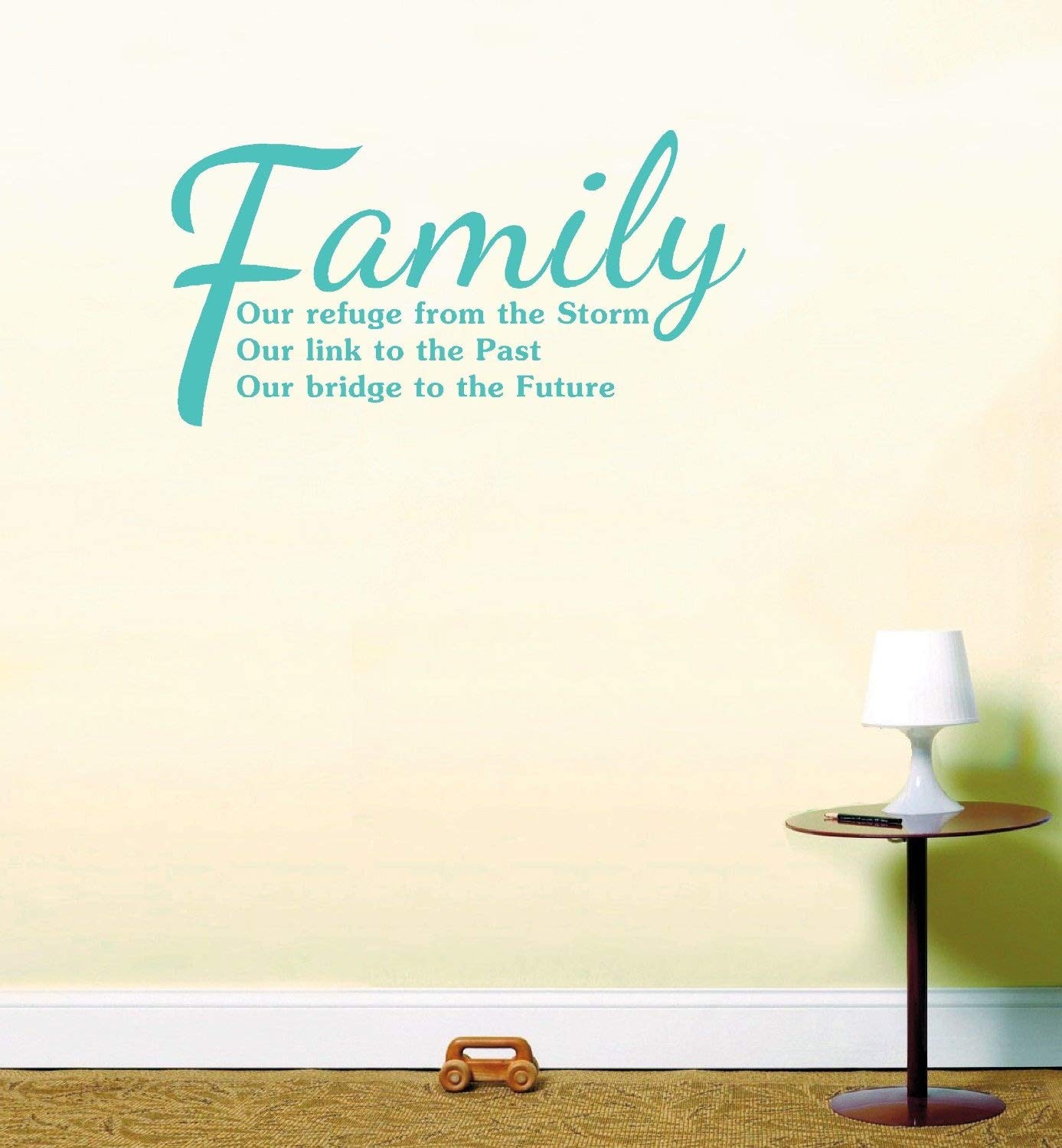 Lightningsigns Teal Family Link To Past, A Bridge To The Future Inspiration Quote Wall Art Sticker (Large, )