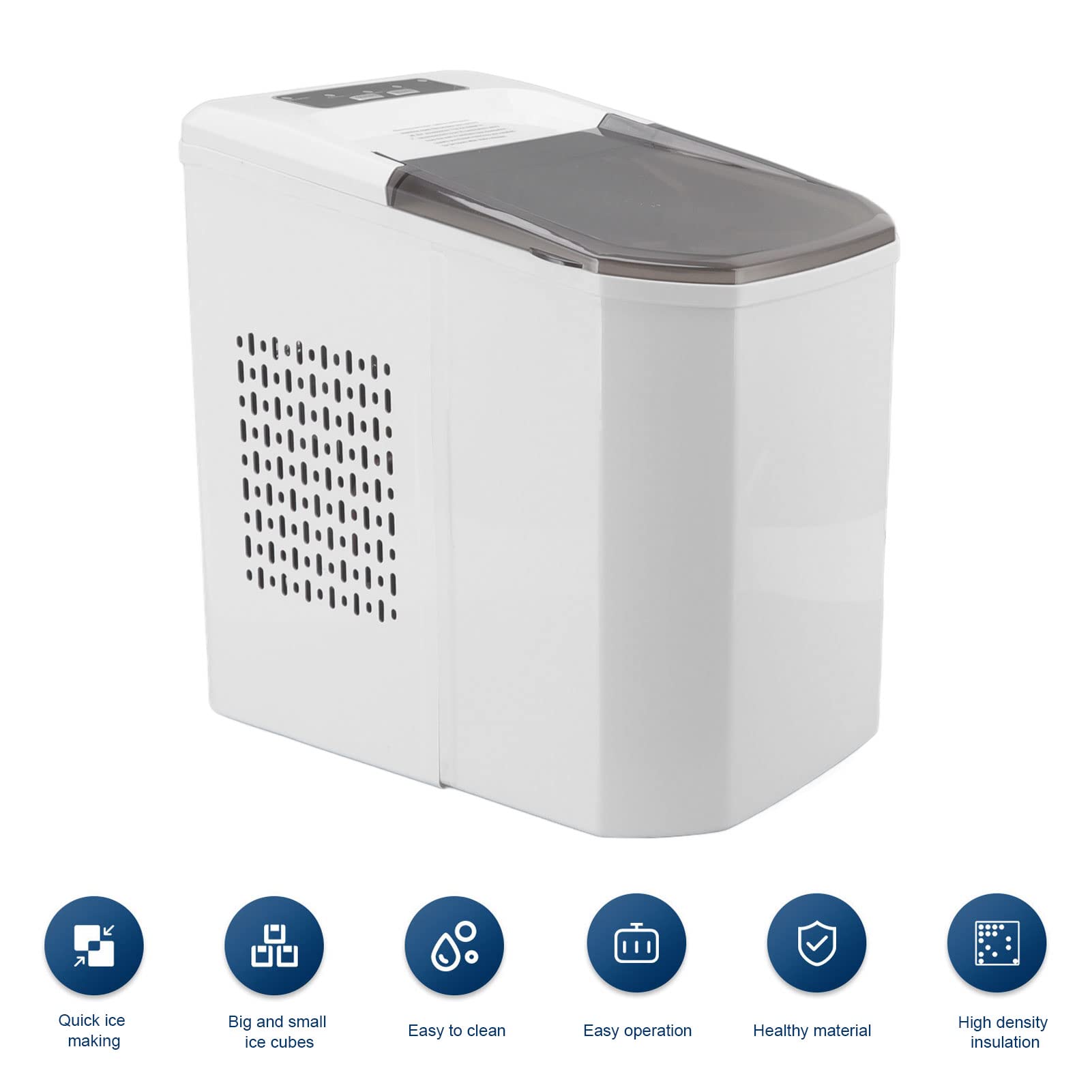Máquina Para Fabricar Hielo Para Encimera, 9 Cubos En Un Ciclo De 8 Minutos, Práctica Para Bares Domésticos, Oficinas Y Más(Eu plug 220V)