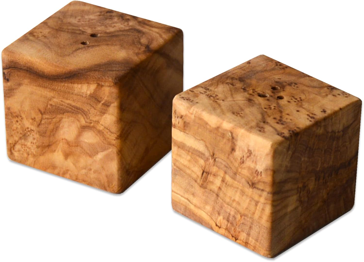 D.O.M. Salz- und/oder Pfefferstreuer WÜRFEL aus Olivenholz (Salz- und ...