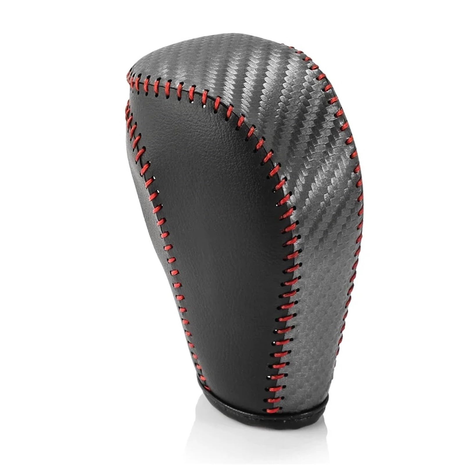 Xexjhqq Carbon Fiber Red Gear Stick Knob For Mazda 2 3 6 Bm Gj For Demio For Cx3 For Cx5 For Cx8 For Cx9 For Axela 2014-2022 Leather Car Gear Head Shift Knob Cover(Carbon Fiber Red)