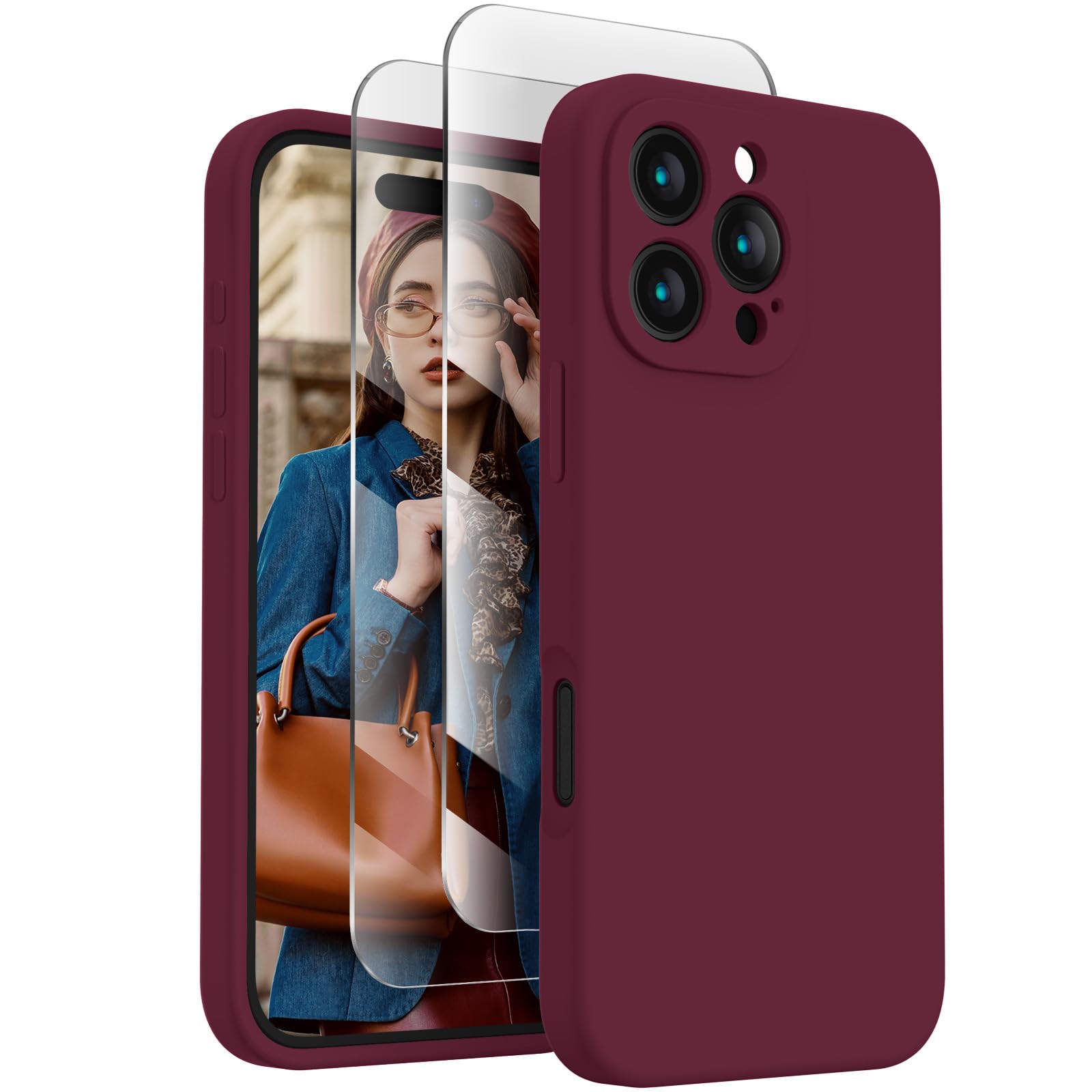 FireNova Designed for iPhone 16 Pro Case, 6.3", Plum (Burgundy)