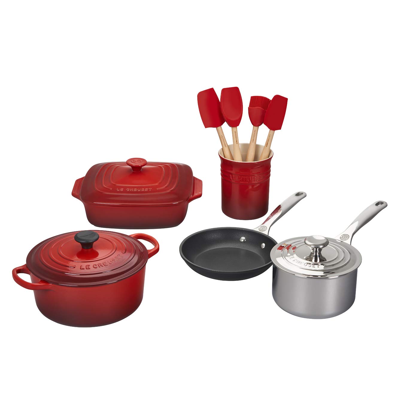 Buy Le Creuset MS191267 Mixed Material Cookware Set, 12Piece, Cerise