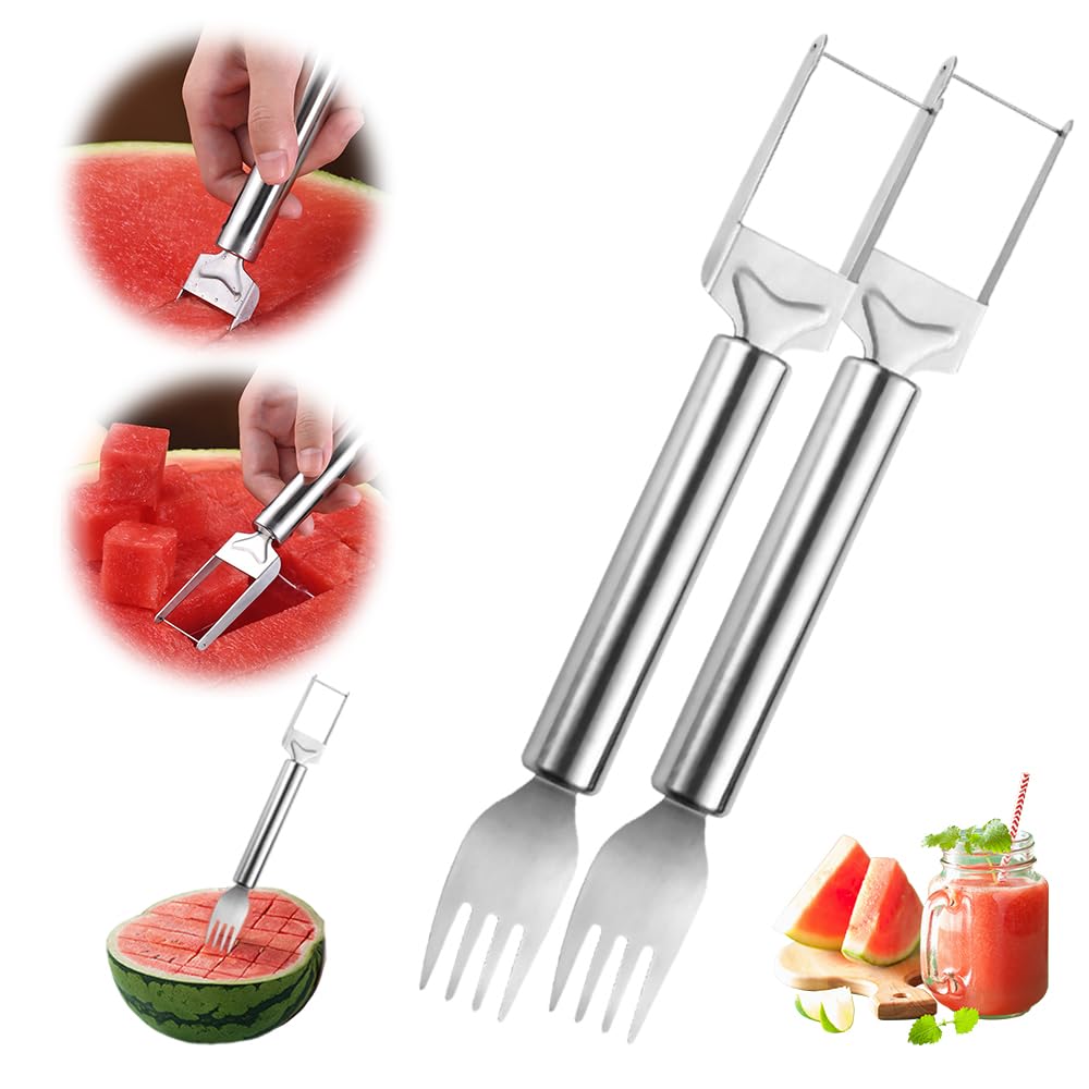 2-in-1 Stainless Steel Fruit Cutter Watermelon Cutter 2026 Watermelon Slicer Watermelon Cutters Melon Cutter Tool Watermelon Cutting tool