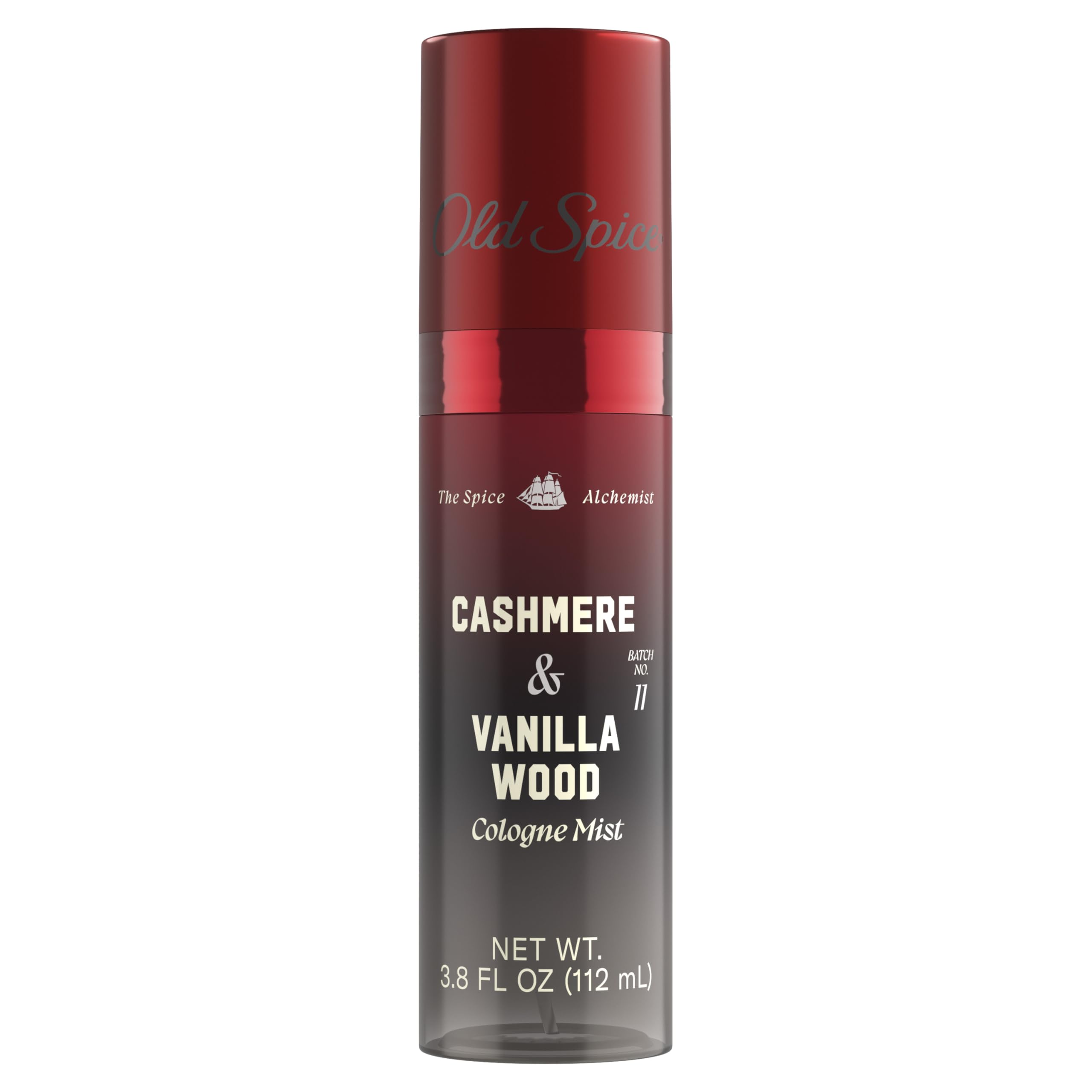 Old Spice Cologne Mist for Men, The Spice Alchemist Collection, 24/7 Cologne Infused Scent, No Trade Off Formula, Free of Parabens & Phthalates, Cashmere + Vanilla Wood Scent, 3.8 oz