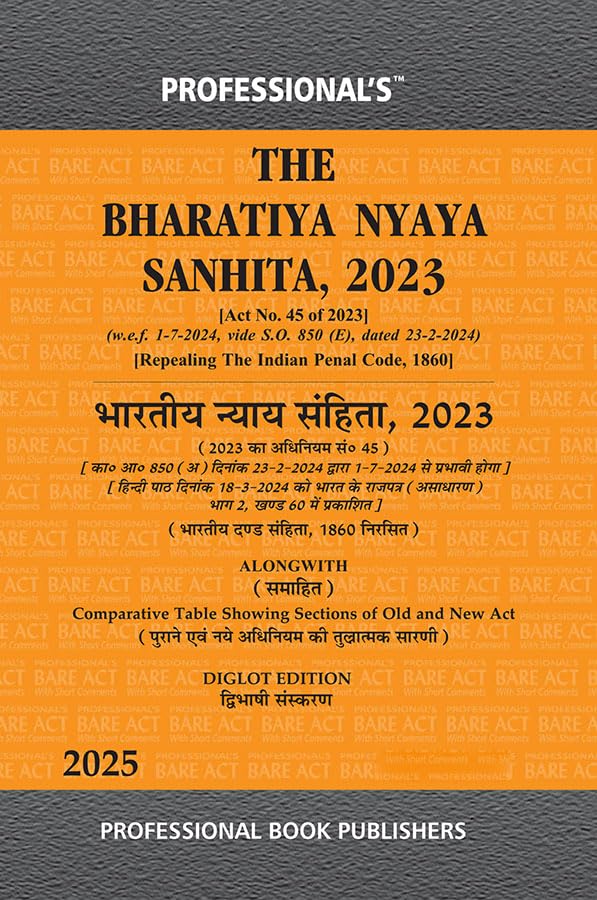 Diglot Edition New Criminal Laws Bharatiya Nyaya Sanhita, 2023 (B...