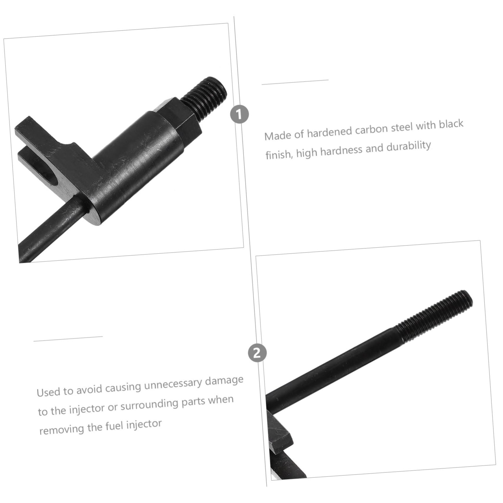 Kit di Rimozione Iniettori Carburante in Acciaio al Carbonio Nero | Alta Resistenza, Durezza Elevata, Resistenza All’usura e Corrosione, Estrattore Professionale Stile Casuale