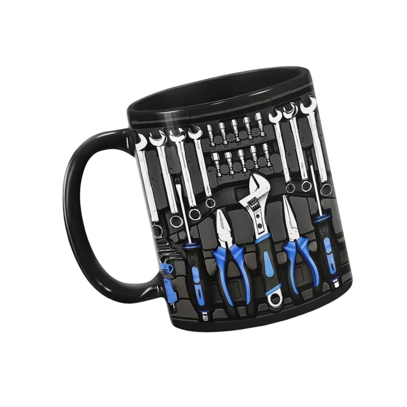 Kalttoy Practical and Fashionable Ceramic Mug Mechanics Toolbox Shape Drinking Cup with Ergonomic Handle for Daily Use Tool Theme Mug