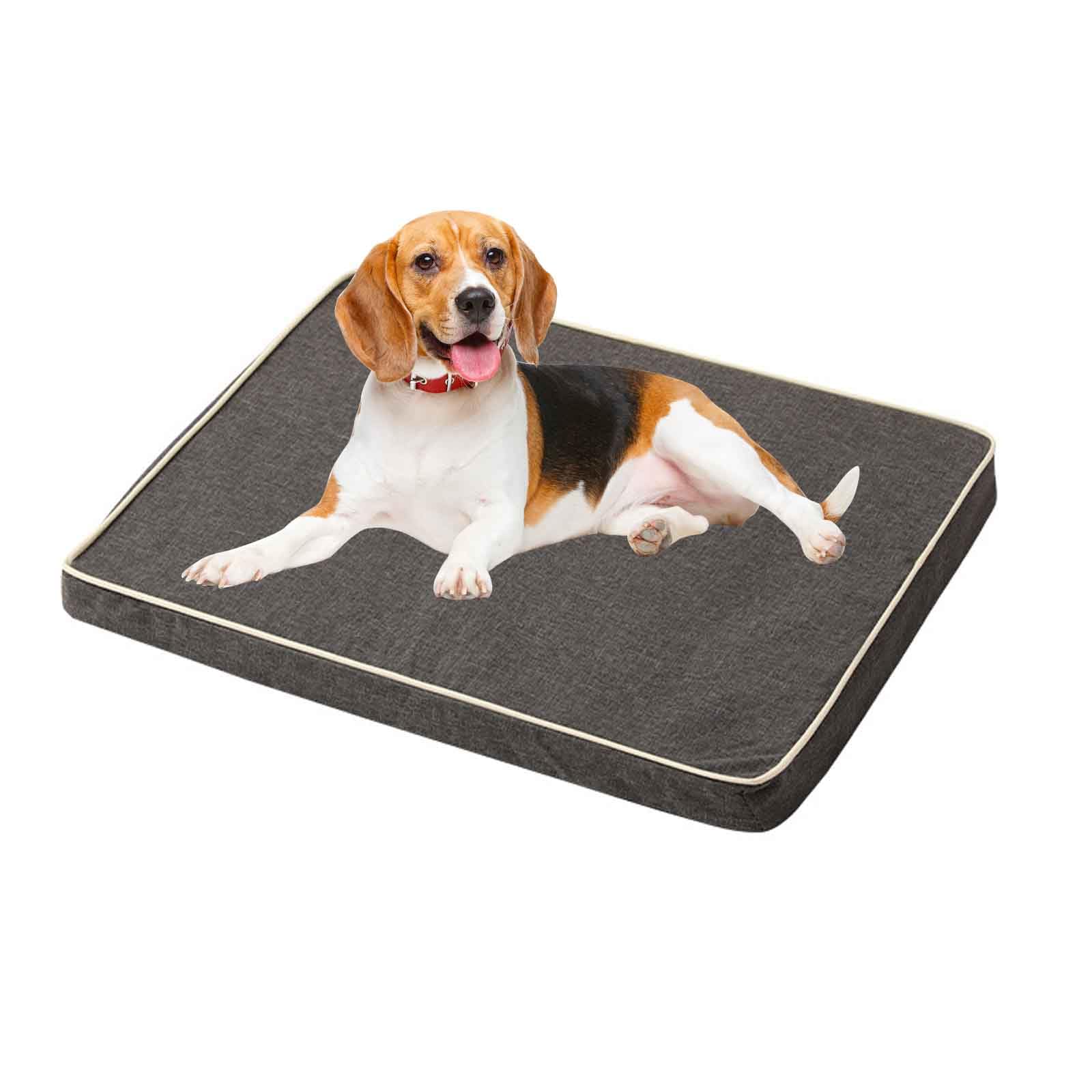 JFGCTYHXY Pet mattresses, Watertight Dogs Bed,Calming Crate Mattress with Non Skid Bottom And Removable Washable Cover,gray,L