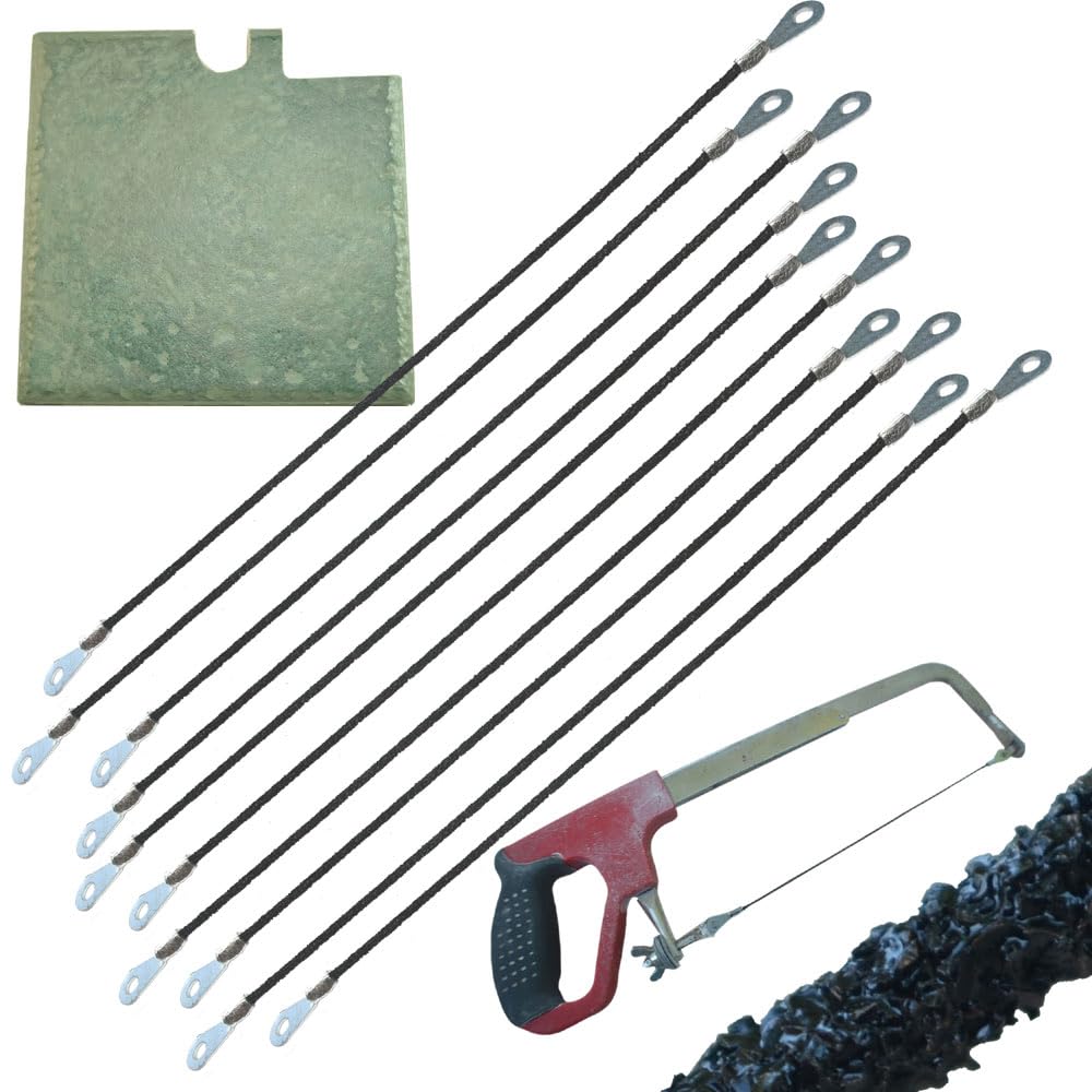 Lama per sega in carburo di tungsteno, 300 mm, 10 pezzi, con occhielli, per telaio per seghetto, per cartongesso, cemento, piastrelle in fibra di vetro e ghisa