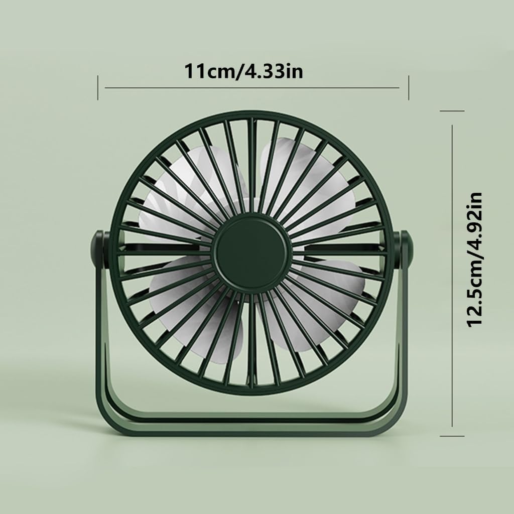 Desk Fan Quiet Portable Tabletop Adjustable Cooling Fan for Home Outdoor Travel School Kitchen Car Bedroom Use