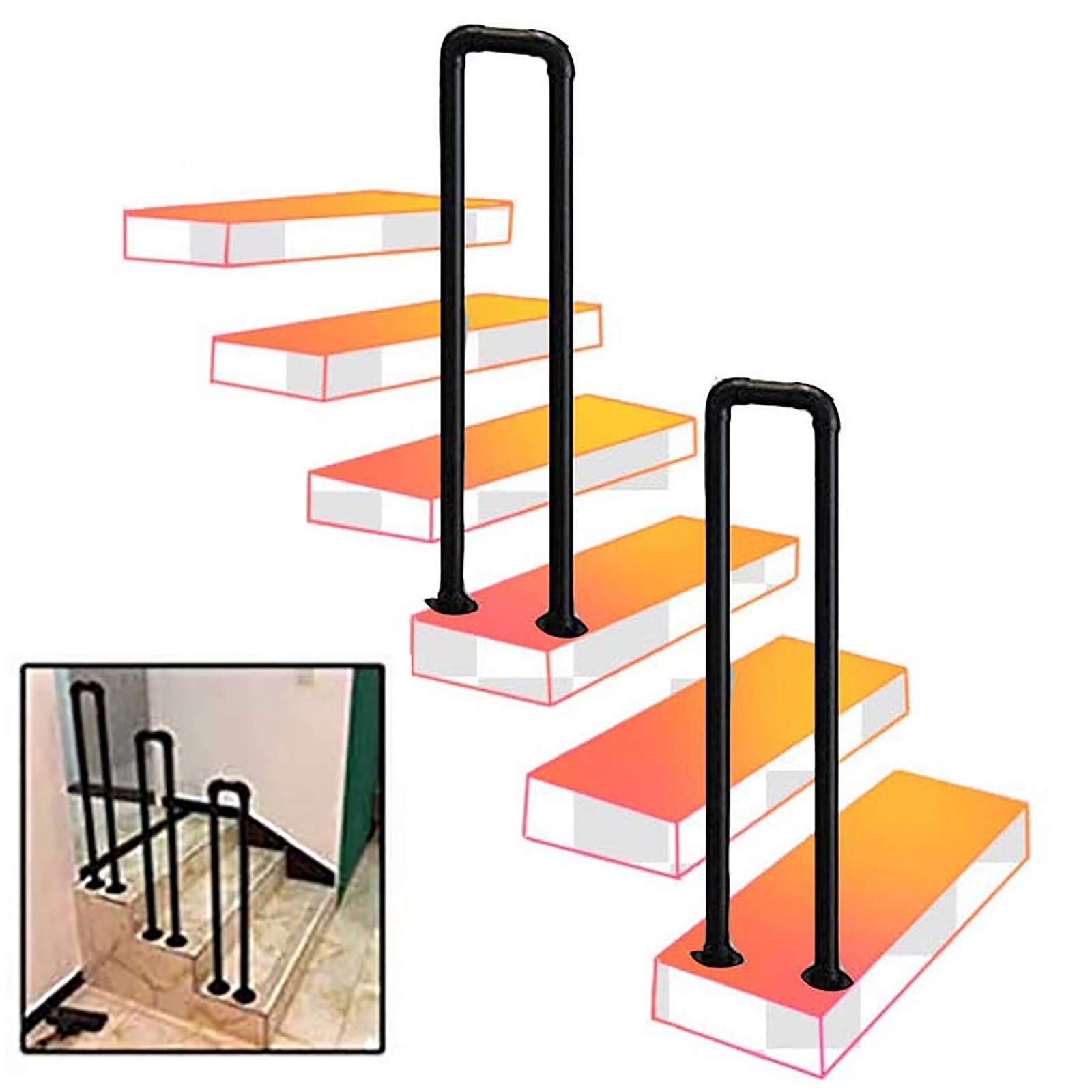 Buy Stair Banister Handrail For Outdoor Steps, UShaped Industrial