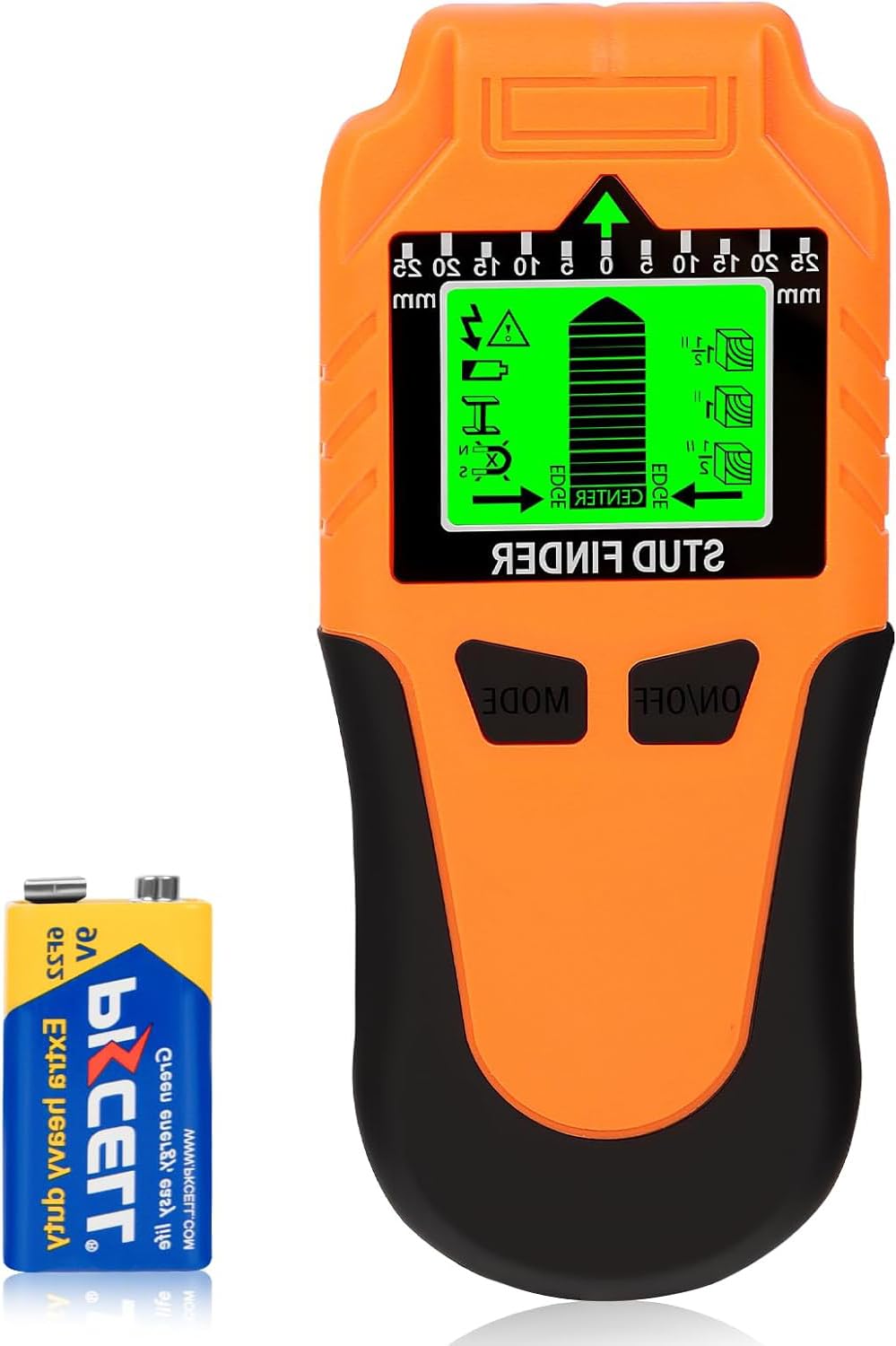 Detector Cables y tuberias 6-en-1 - Detector de Vigas Mejorado con Pantalla LCD y Alarma Sonora, Sensor de Pared Preciso para Madera, Metal y Cables Eléctricos (Naranja)