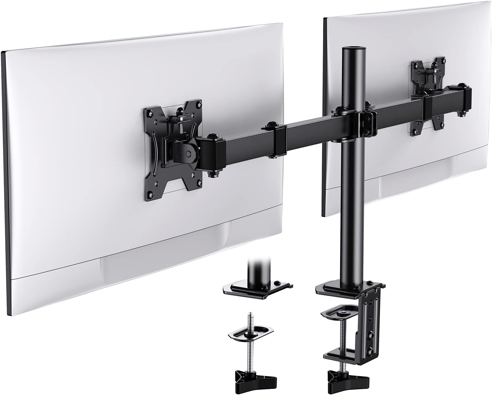 Dual Monitor Stand for 13-30 Inch Screens, Adjustable Dual Monitor Arm with Tilt Swivel Rotate,10KG per Arm, Double Gaming Computer Monito Sceren Stand Fit 75 100 VESA Mount