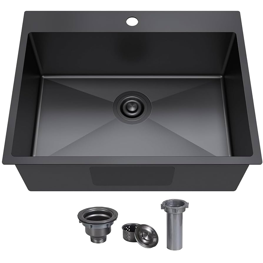【S.N.Y.G.O】Mandara Topmount Workstation 33x22 Single Basin Sink Gold | Cabinets