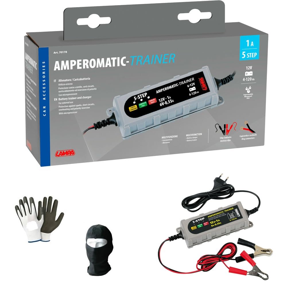 Caricabatterie Automatico Alcapower CLX-1 - 6V/12V 3800mA, Per Auto, Moto, Scooter, Con Funzione Ripristino