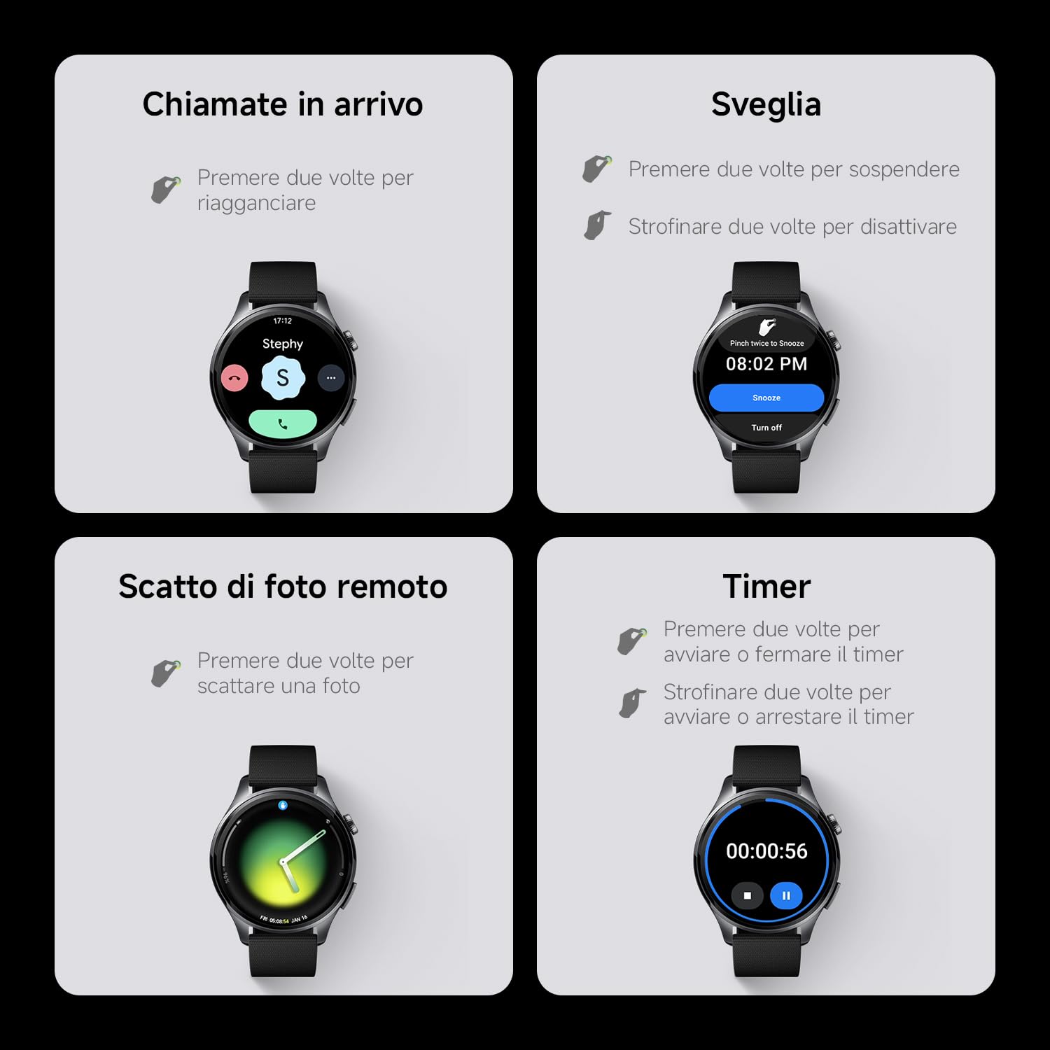 XIAOMI Watch 5 Smartwatch 47mm, Google Wear OS, AI, Batteria 6gg, Nero | Display Zaffiro 1,54'', 78% rapporto schermo, tracker fitness GPS, controllo salute 60s, 150+ sport, controllo gesti