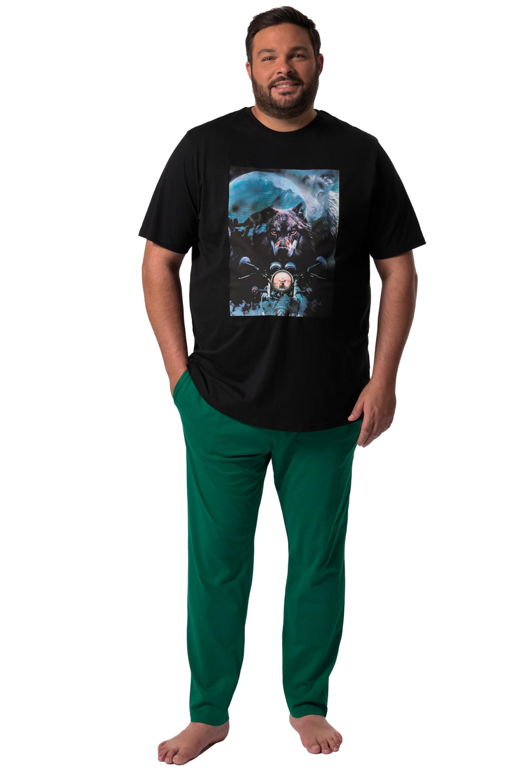 Men Plus Herren große Größen Übergrößen Menswear L-8XL Schlafanzug, Zweiteiler, T-Shirt, Lange Hose 832156