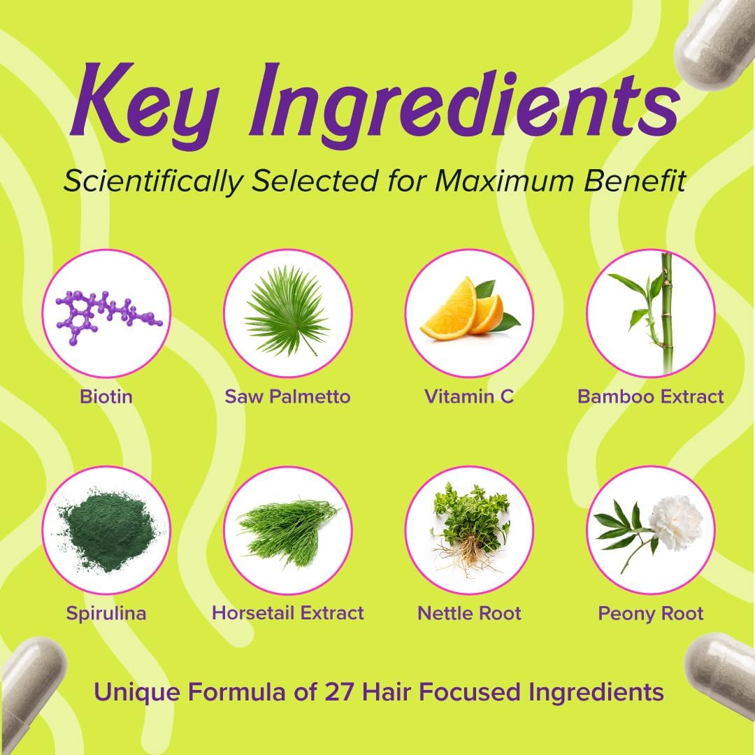 Luvly Hair Growth Booster+ Natural Hair Growth Vitamins for Women with Thinning Hair - Biotin & Vitamin Supplements with Plant Based Complex for Thickening, Longer, Stronger Hair Skin Nails - Non-GMO - Image 6