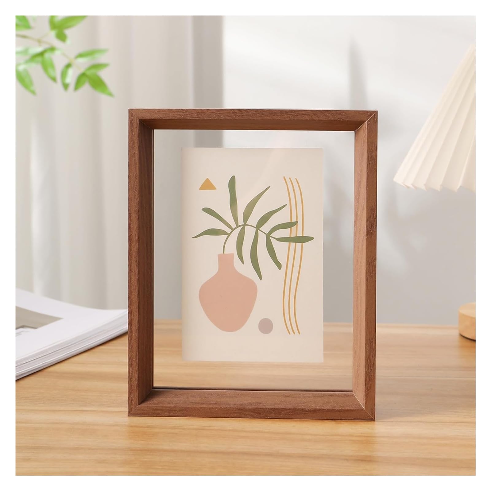 a4 frame, Acrylic Floating Frames for Photo Display and Pressed Flowers Multicolor(Black Walnut,A3)