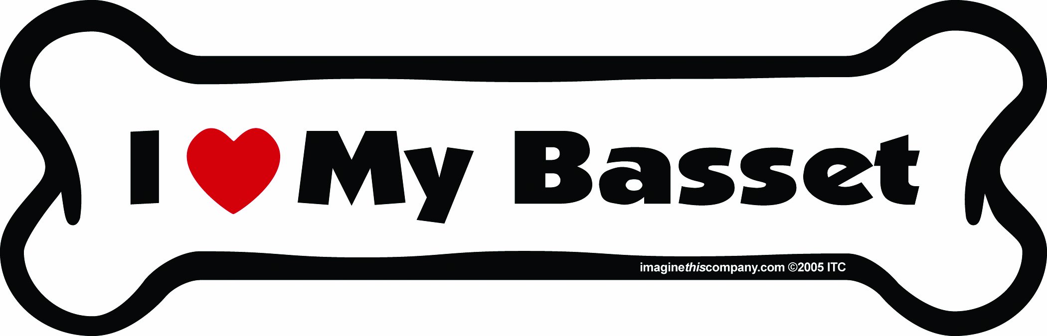 Imagine This Company I Love My Breed Bone Shaped Pet Magnet Removable Magnets for Cars Fridges Lockers More
